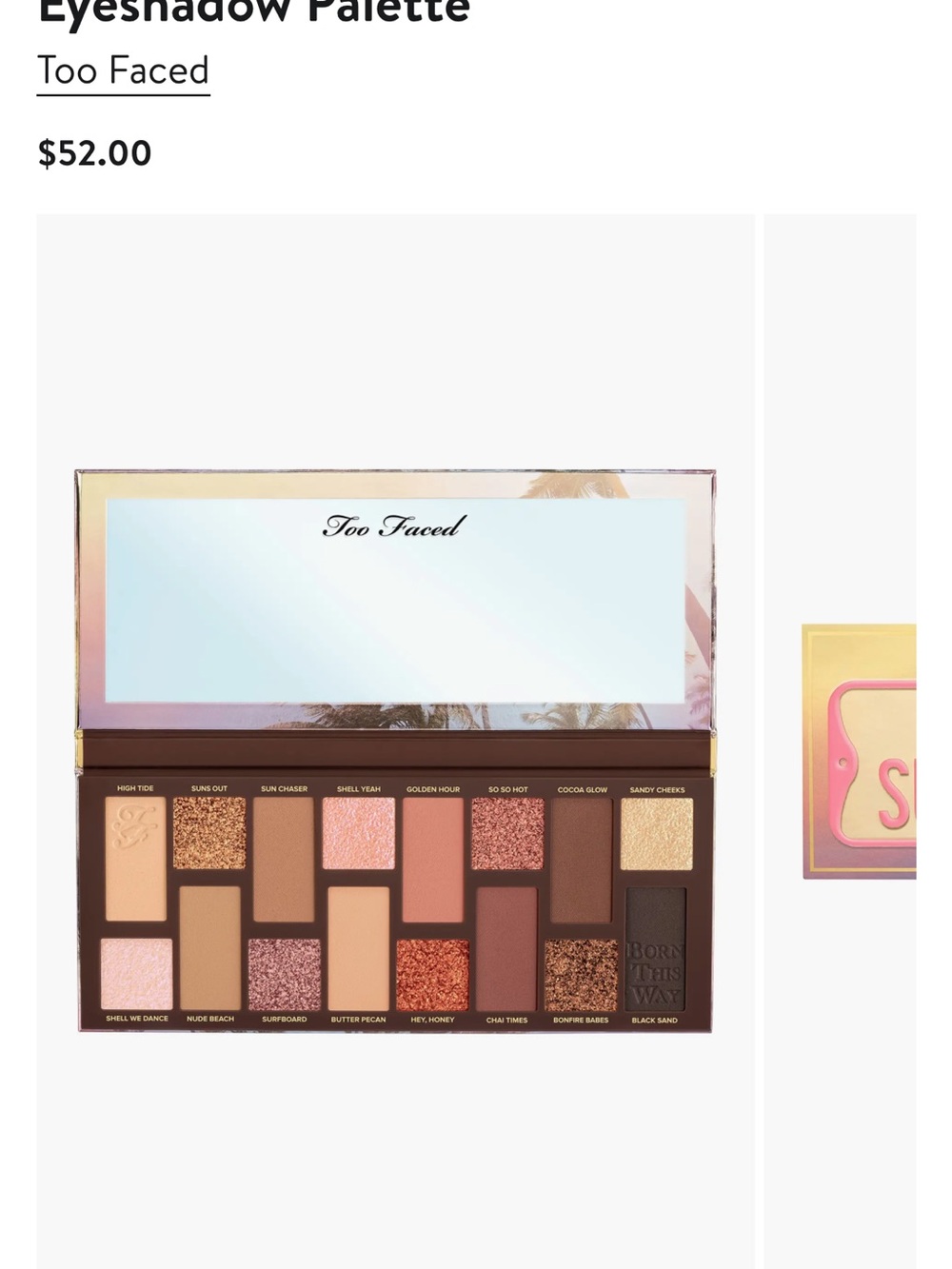 New in wrapping Too Faced Born this way sunset stripped Eyeshadow Palette